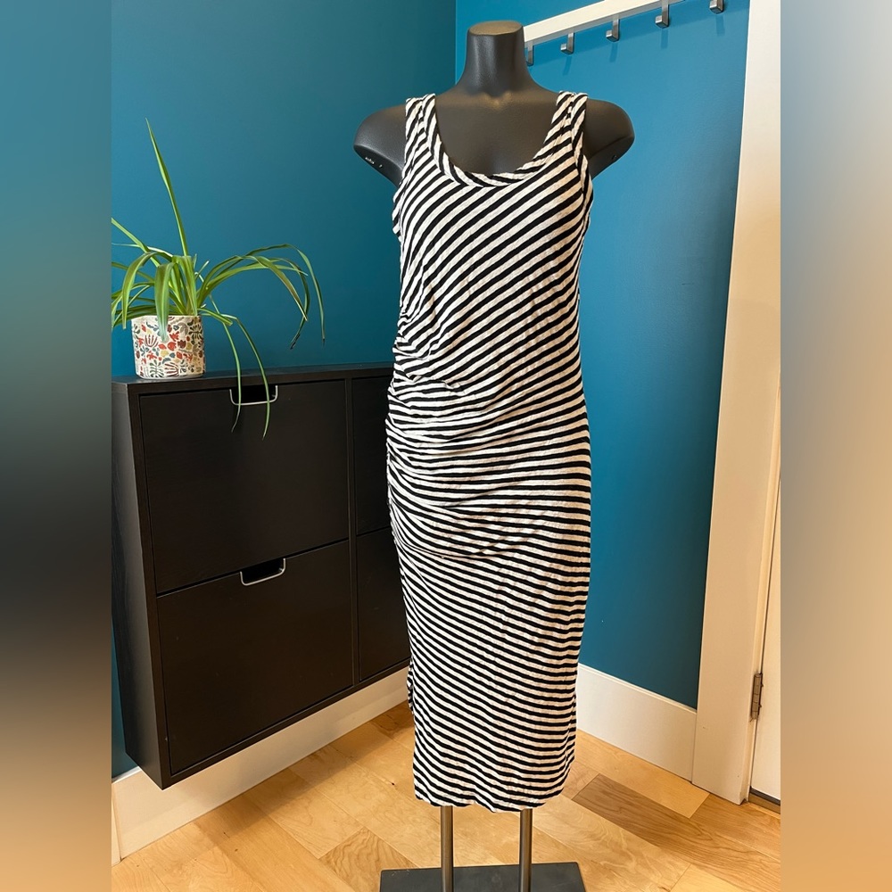 Allsaints jersey striped midi dress